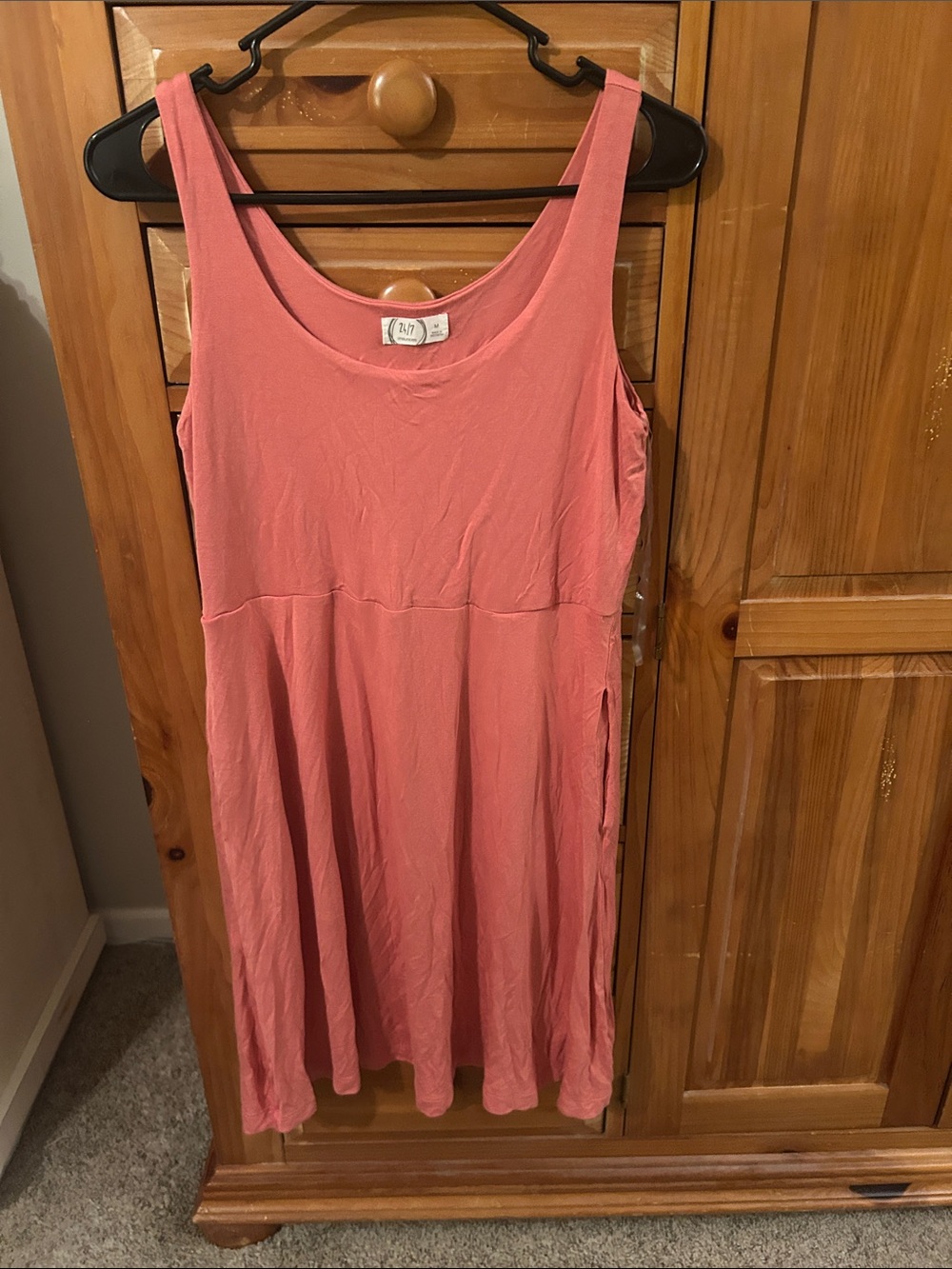 Casual Sleeveless Coral Swing Mini Dress - Soft A-Line
